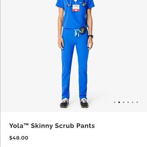 Figs Yola skinny scrub pants- Royal Blue